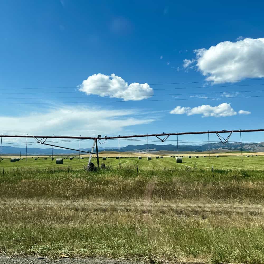 Montana ranch irrigation system with hay bales - real estate and property dispute attorney